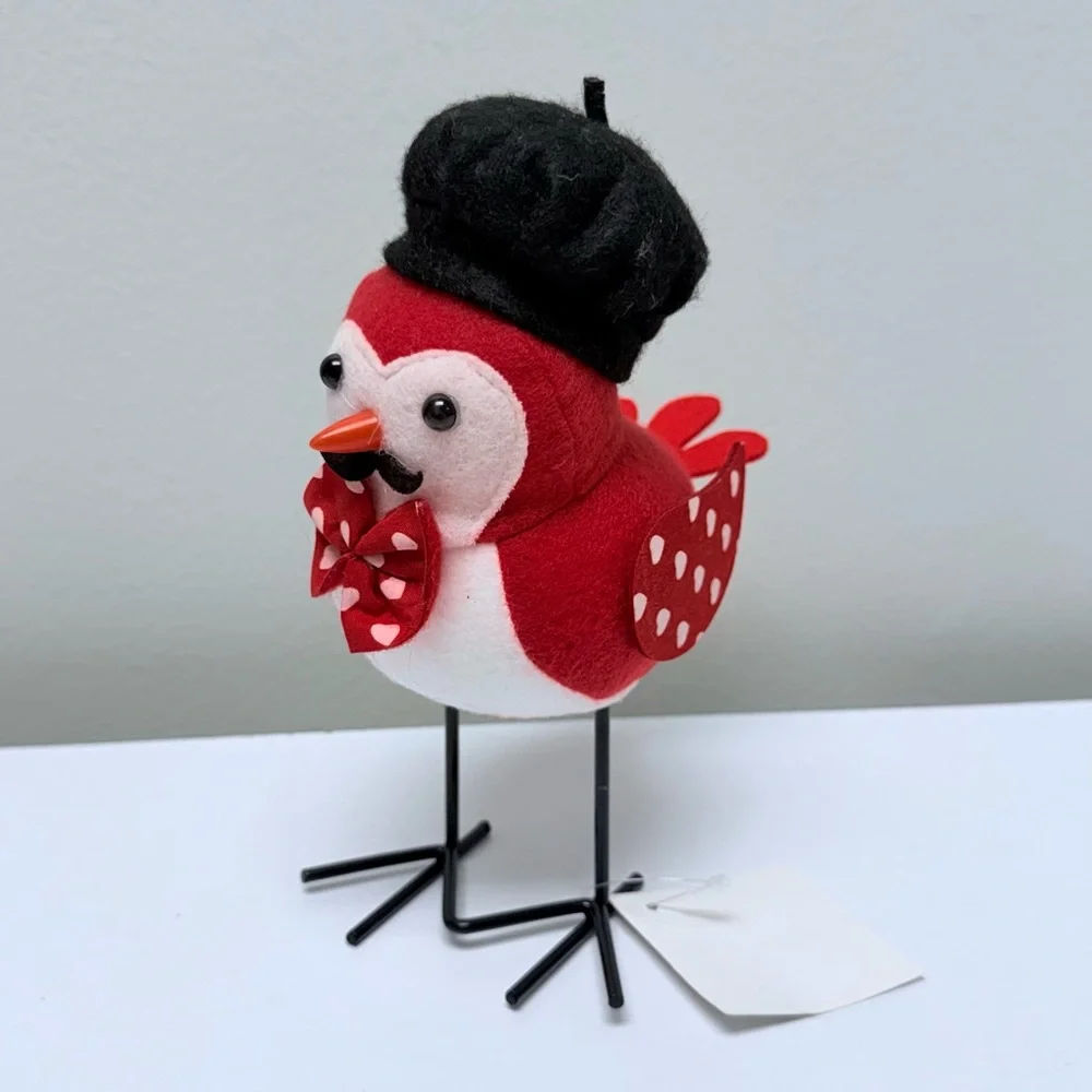 3 for $15 SALE New! Hobby Lobby Fabric Bird Red, Pink, & Black wearing Beret